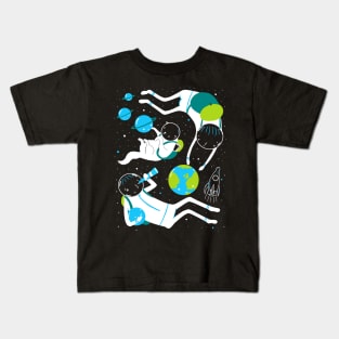 A Day Out In Space - Black Kids T-Shirt